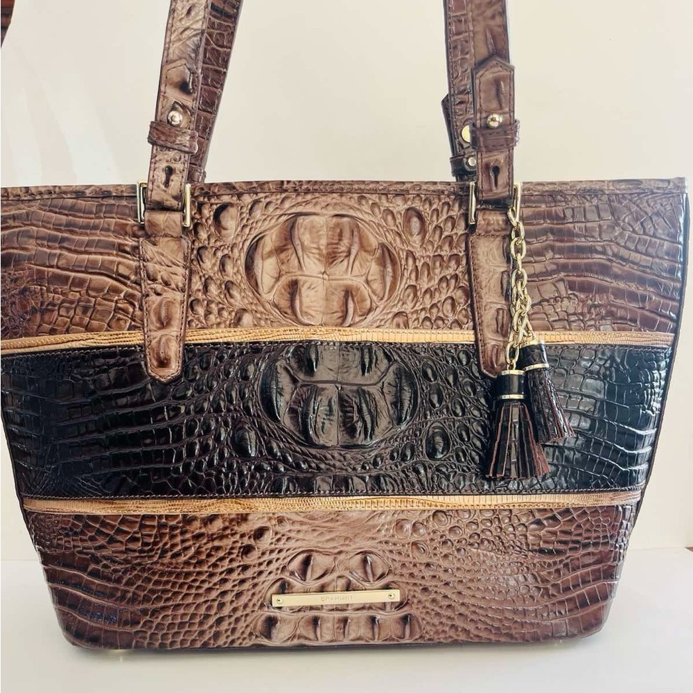 Brahmin embossed croc leather bag